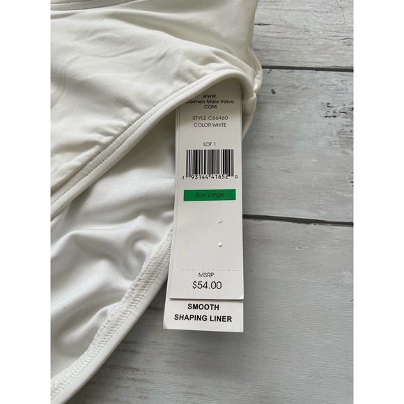 Women's Carmen Marc Valvo 4Twisted Ties High Waist Bikini Swim Bottom white L - Picture 4 of 8